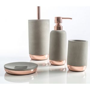 CIPI ITALY Copper Cement Mydelniczka, kubek, szczotka wc, dozownik