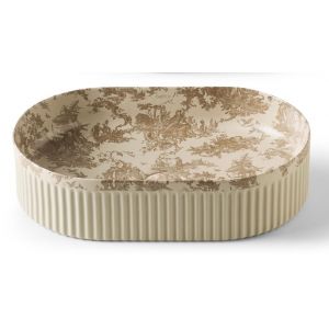 THE BATHCO Wadi Beige 00449 Umywalka ozdobna ręcznie malowana beżowa