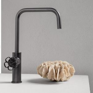 QD Rubinetterie Flora 8582315F Bateria kuchenna z mieszaczem blacktar