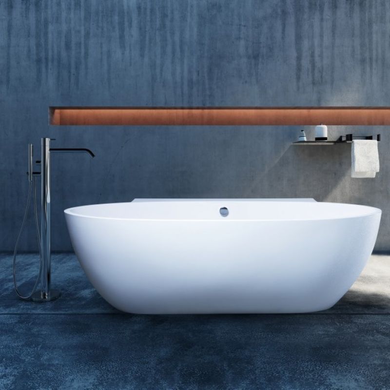 AQUAMASS Stone One Wall Wanna z półką 150x100h56 cm